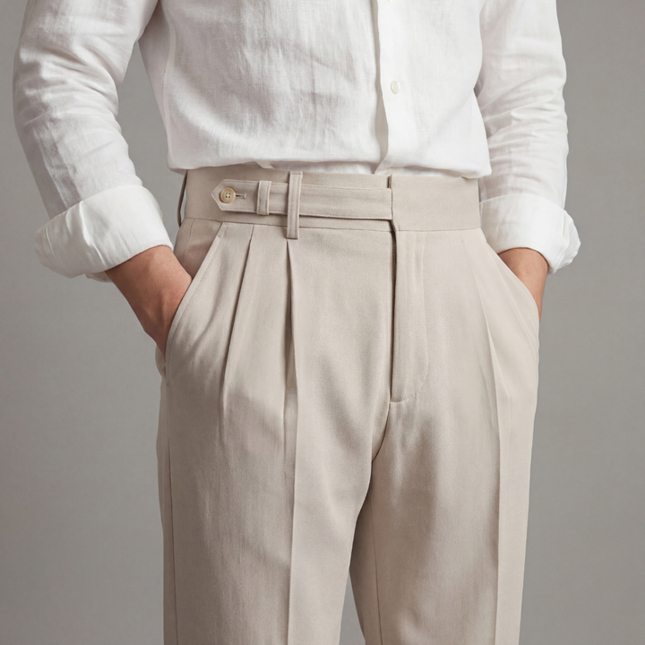Men's Tailored Fit Trousers Smart-Casual Classic Style Versatile Everyday Wear