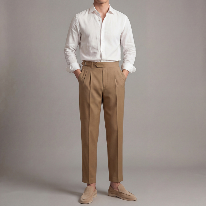Men's Tailored Fit Trousers Smart-Casual Classic Style Versatile Everyday Wear