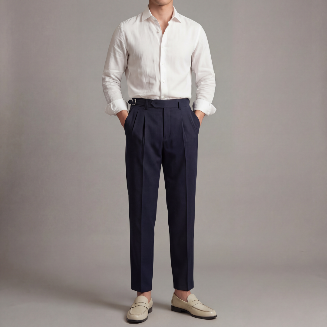 Men's Tailored Fit Trousers Smart-Casual Classic Style Versatile Everyday Wear