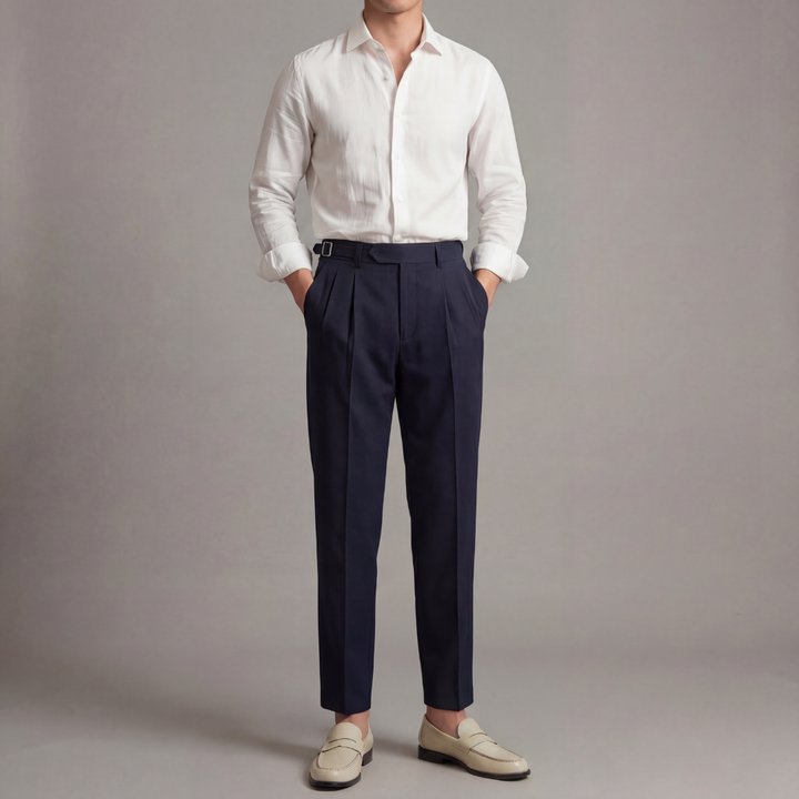 Men's Tailored Fit Trousers Smart-Casual Classic Style Versatile Everyday Wear