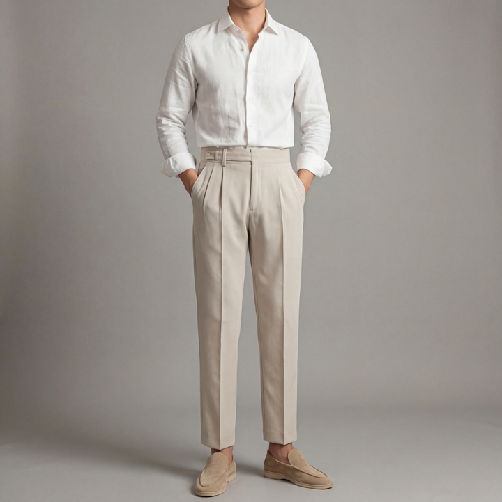Men's Tailored Fit Trousers Smart-Casual Classic Style Versatile Everyday Wear