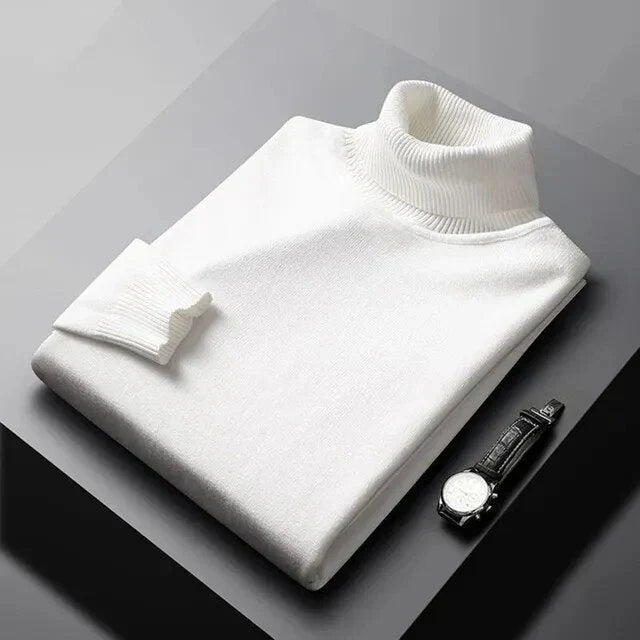 Men's Casual Turtleneck Sweater Classic Fit Long Sleeve Relaxed Style Everyday