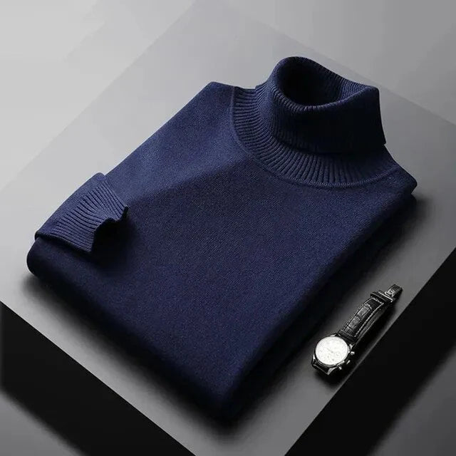 Men's Casual Turtleneck Sweater Classic Fit Long Sleeve Relaxed Style Everyday