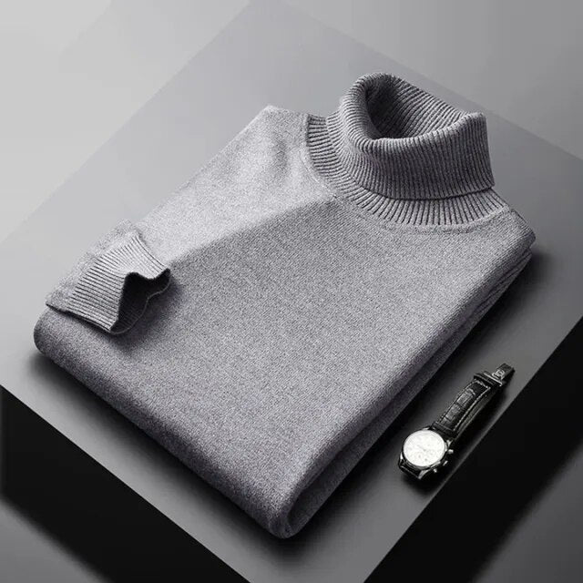 Men's Casual Turtleneck Sweater Classic Fit Long Sleeve Relaxed Style Everyday