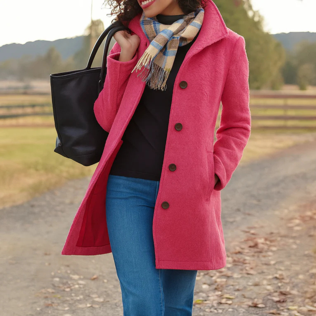 Elvianne | Premium Wool Buttoned Trench Coat