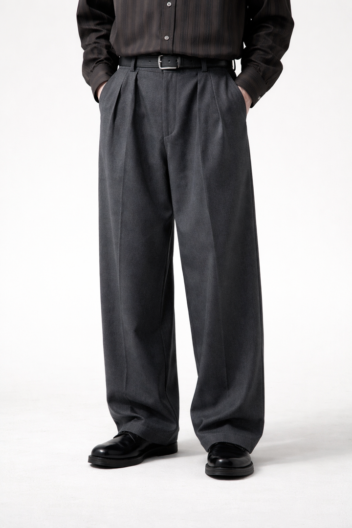 Men's Tailored Trousers Classic Slim Fit Flat-Front Straight Leg Smart-Casual Office Formal Business Everyday Thornton