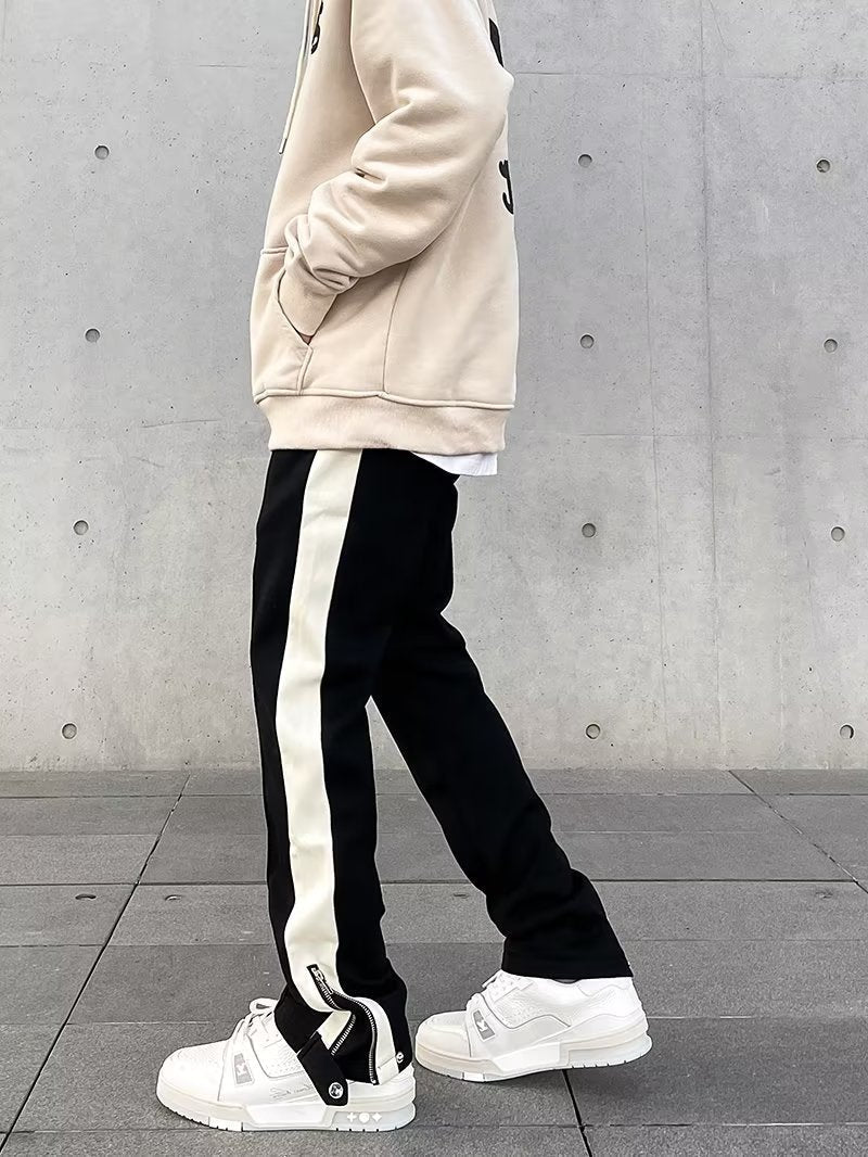 Men's Joggers Side-Stripe Drawstring Elastic Cuff Tapered Casual Sport Streetwear Loungewear Ezra