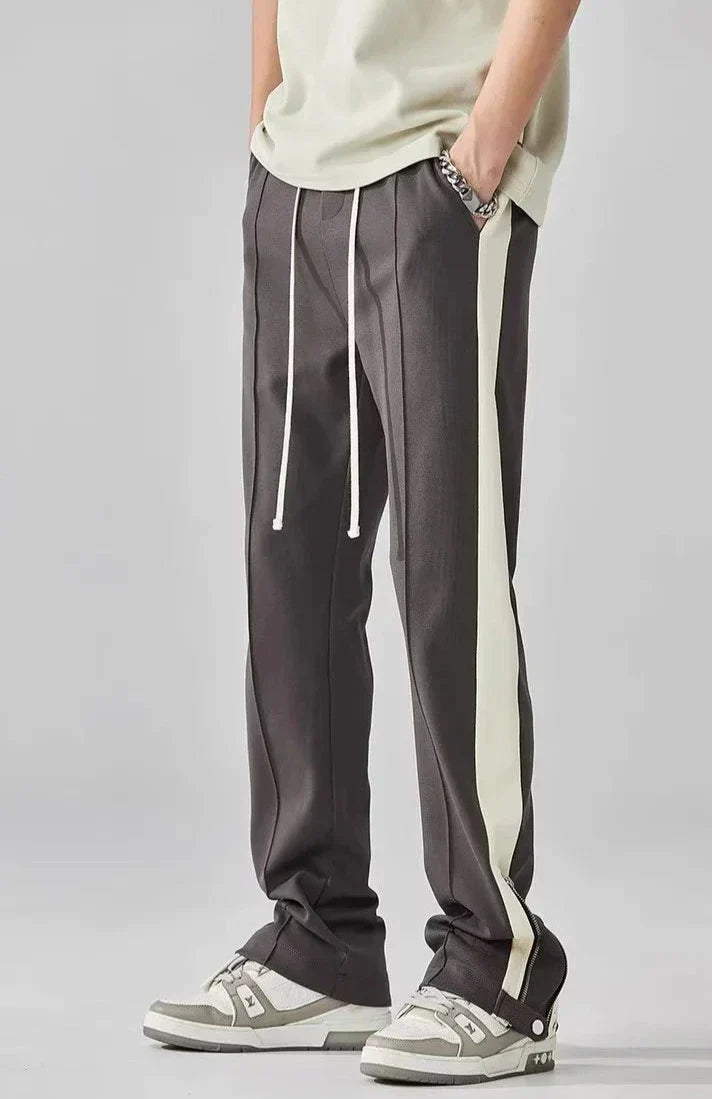 Men's Joggers Side-Stripe Drawstring Elastic Cuff Tapered Casual Sport Streetwear Loungewear Ezra