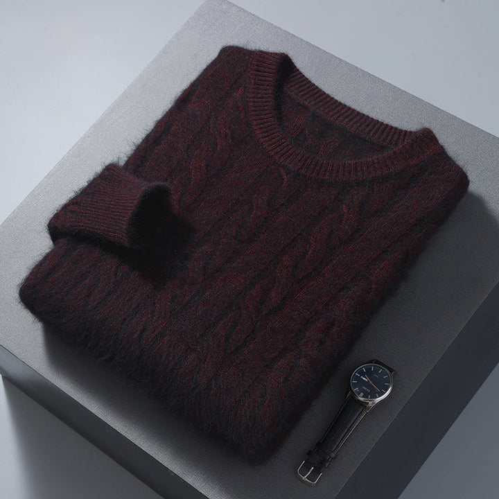 Men's Cable Knit Sweater Regular Fit Long Sleeve Crew Neck Casual Everyday