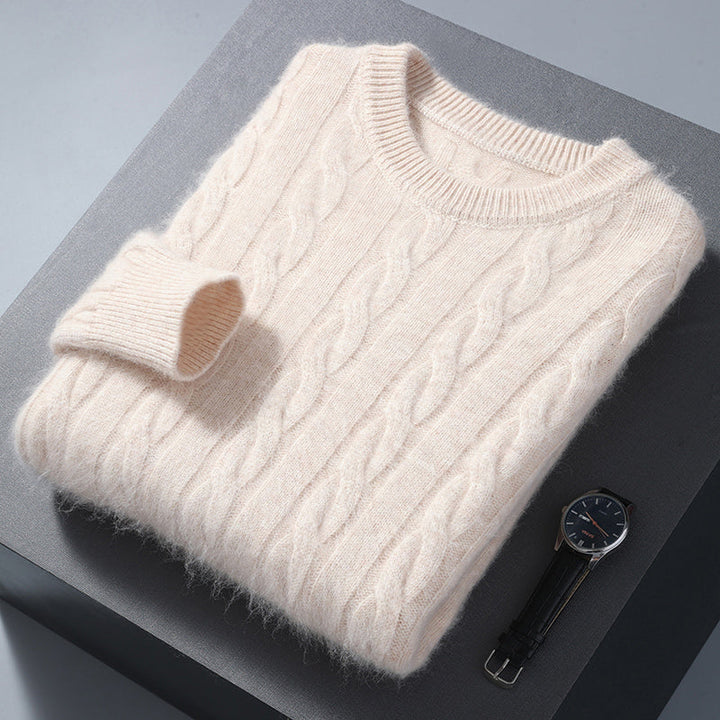 Men's Cable Knit Sweater Regular Fit Long Sleeve Crew Neck Casual Everyday