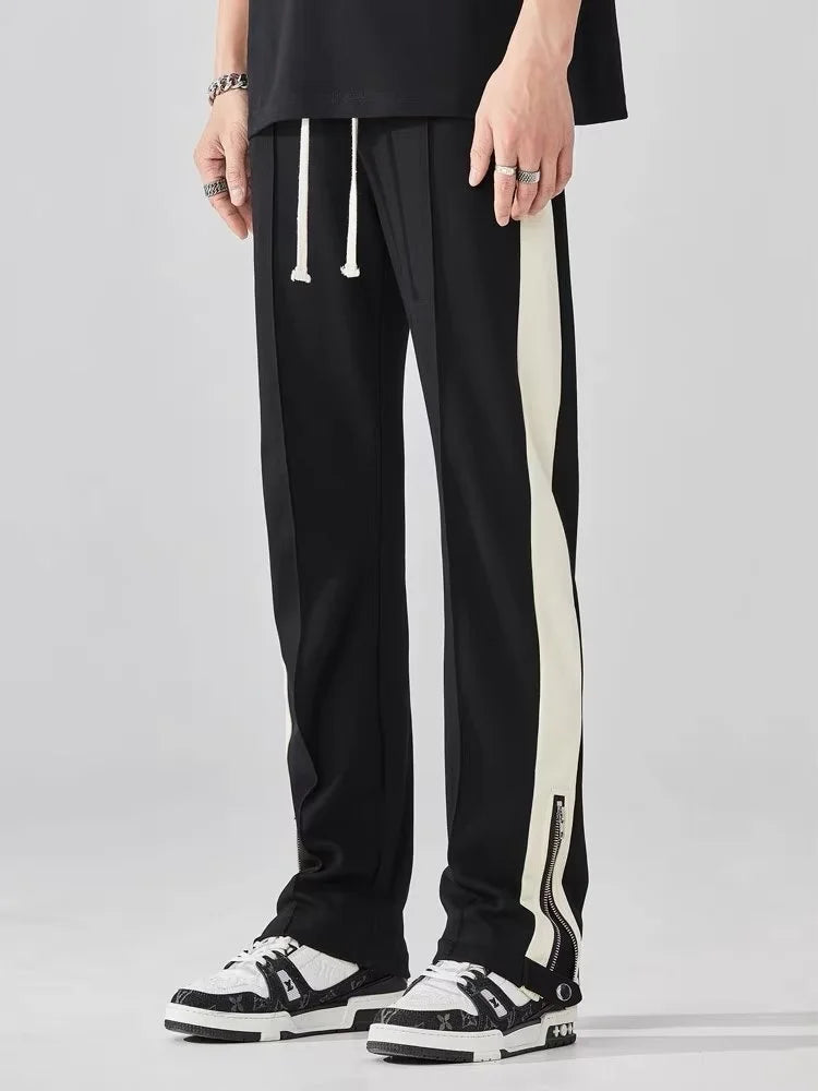 Men's Joggers Side-Stripe Drawstring Elastic Cuff Tapered Casual Sport Streetwear Loungewear Ezra