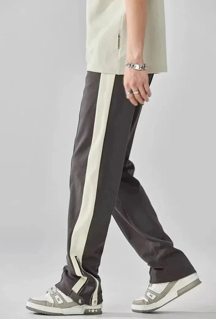 Men's Joggers Side-Stripe Drawstring Elastic Cuff Tapered Casual Sport Streetwear Loungewear Ezra