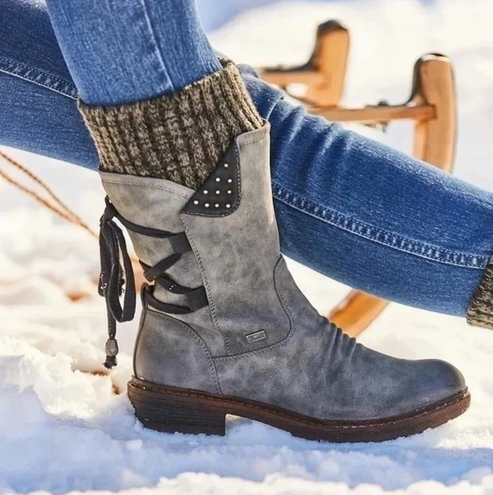 Julia | Women's Knit-Cuff Lace-Back Winter Boot