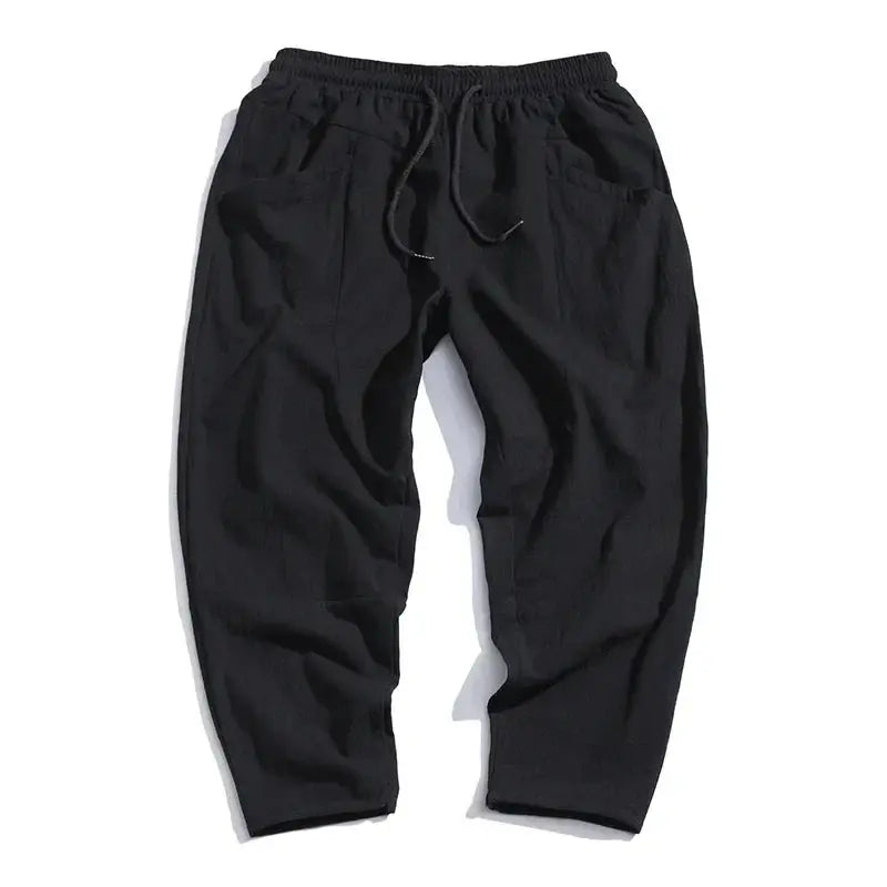 Men's Cropped Trousers Tapered Fit Flat-Front Smart-Casual Office Everyday Tailored Modern Versatile Relaxed