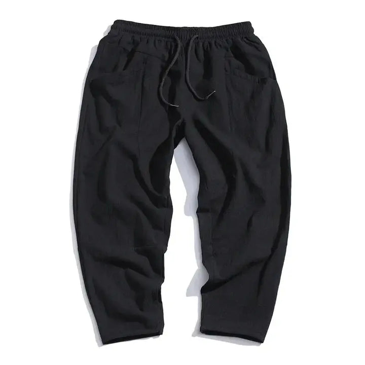Men's Cropped Trousers Tapered Fit Flat-Front Smart-Casual Office Everyday Tailored Modern Versatile Relaxed
