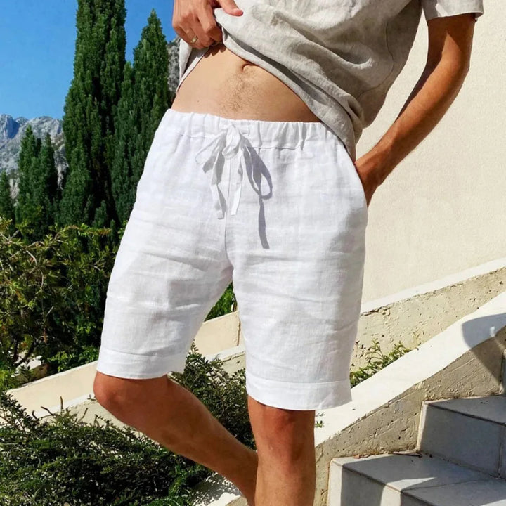 Men's Casual Trousers Relaxed Fit Drawstring Elastic Waist Summer Everyday Holiday Beach Loungewear Tapered