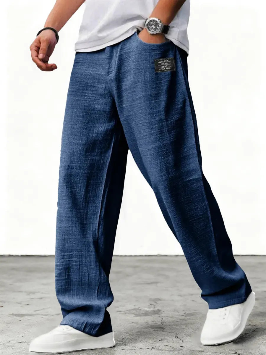 Men's Wide Leg Trousers Relaxed Fit Casual Stylish Everyday Wear