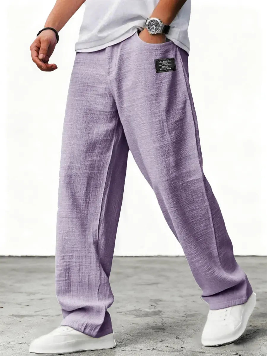 Men's Wide Leg Trousers Relaxed Fit Casual Stylish Everyday Wear