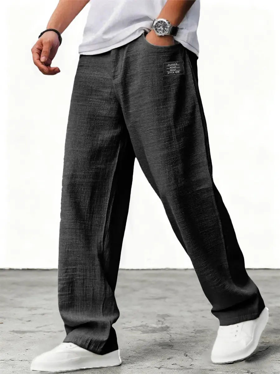Men's Wide Leg Trousers Relaxed Fit Casual Stylish Everyday Wear