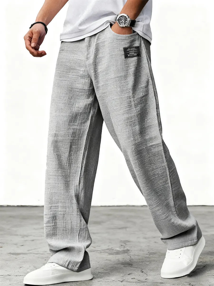 Men's Wide Leg Trousers Relaxed Fit Casual Stylish Everyday Wear