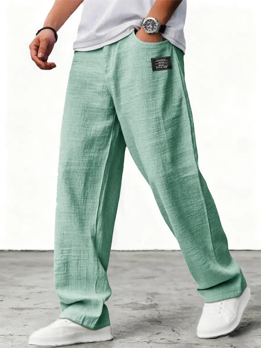 Men's Wide Leg Trousers Relaxed Fit Casual Stylish Everyday Wear