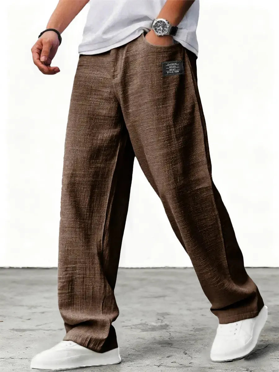 Men's Wide Leg Trousers Relaxed Fit Casual Stylish Everyday Wear