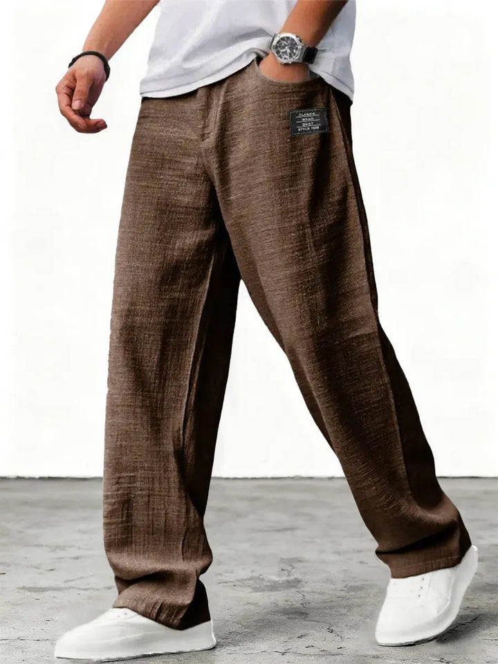 Men's Wide Leg Trousers Relaxed Fit Casual Stylish Everyday Wear