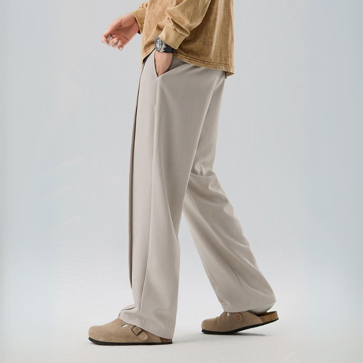 Men's Wide Leg Trousers Pleated Loose Fit Drawstring Elastic Waist Smart-Casual Summer Everyday Hugo