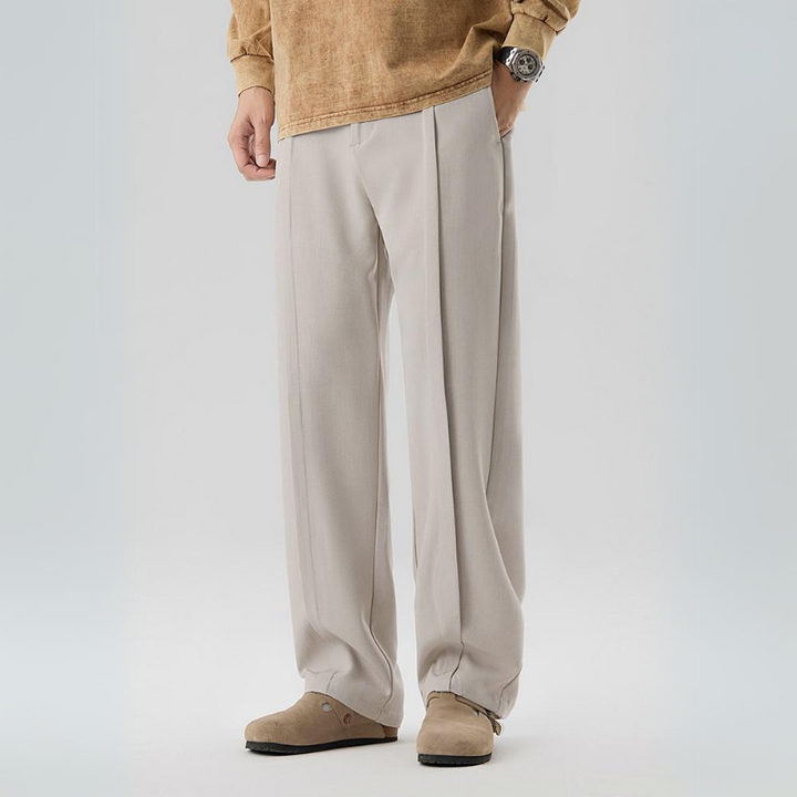 Men's Wide Leg Trousers Pleated Loose Fit Drawstring Elastic Waist Smart-Casual Summer Everyday Hugo