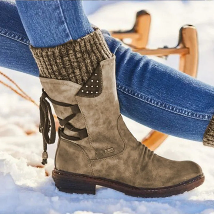 Julia | Women's Knit-Cuff Lace-Back Winter Boot