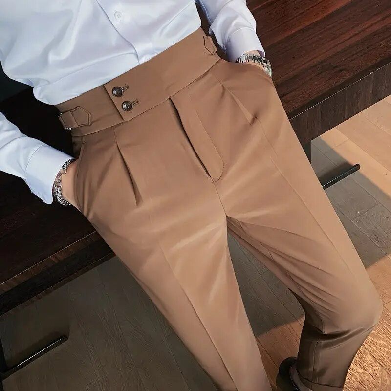 Men's Relaxed Trousers Loose Fit Drawstring Elastic Waist Casual Everyday Smart-Casual Tapered Lounge Versatile