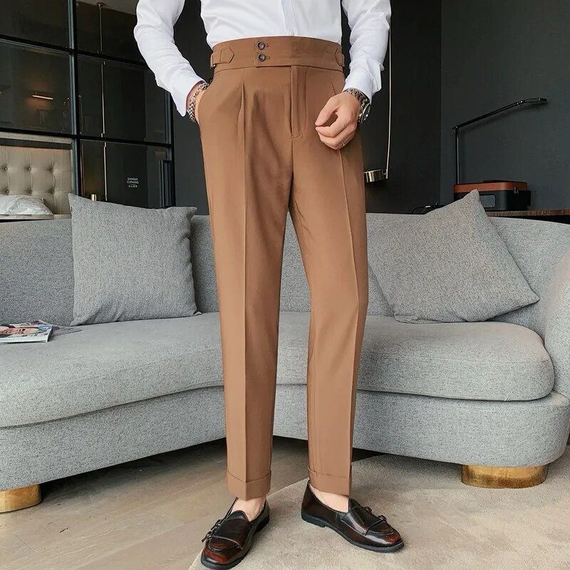 Men's Relaxed Trousers Loose Fit Drawstring Elastic Waist Casual Everyday Smart-Casual Tapered Lounge Versatile