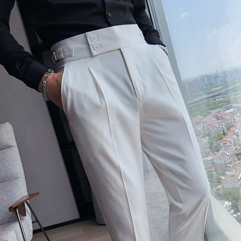 Men's Relaxed Trousers Loose Fit Drawstring Elastic Waist Casual Everyday Smart-Casual Tapered Lounge Versatile