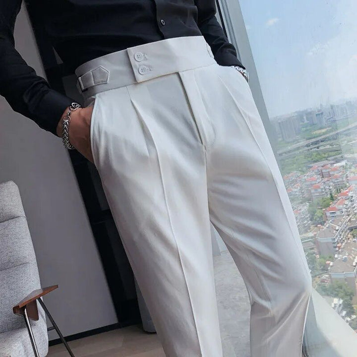 Men's Relaxed Trousers Loose Fit Drawstring Elastic Waist Casual Everyday Smart-Casual Tapered Lounge Versatile