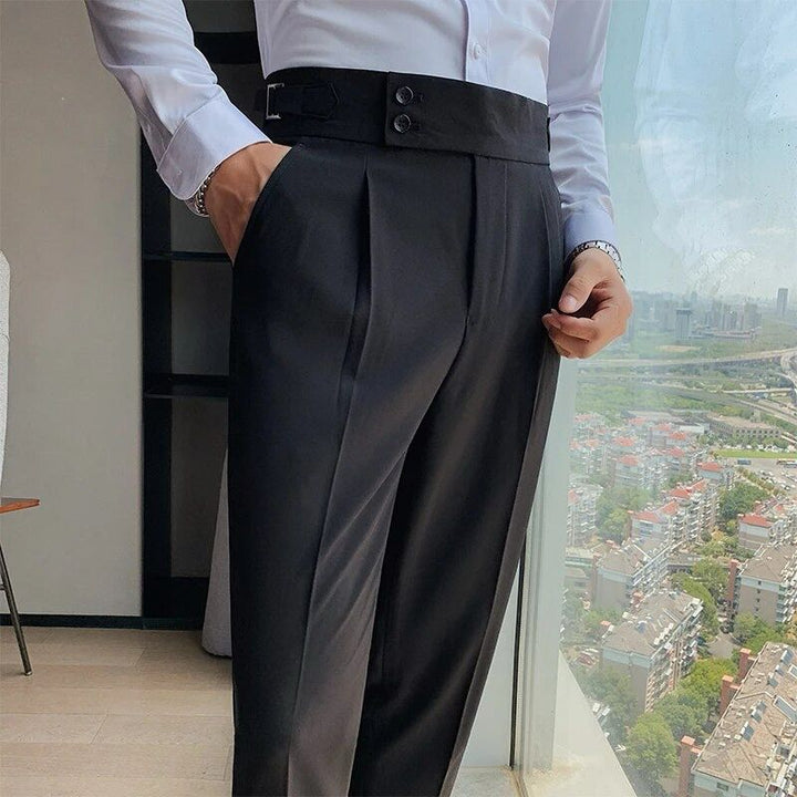 Men's Relaxed Trousers Loose Fit Drawstring Elastic Waist Casual Everyday Smart-Casual Tapered Lounge Versatile