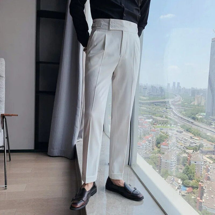Men's Relaxed Trousers Loose Fit Drawstring Elastic Waist Casual Everyday Smart-Casual Tapered Lounge Versatile