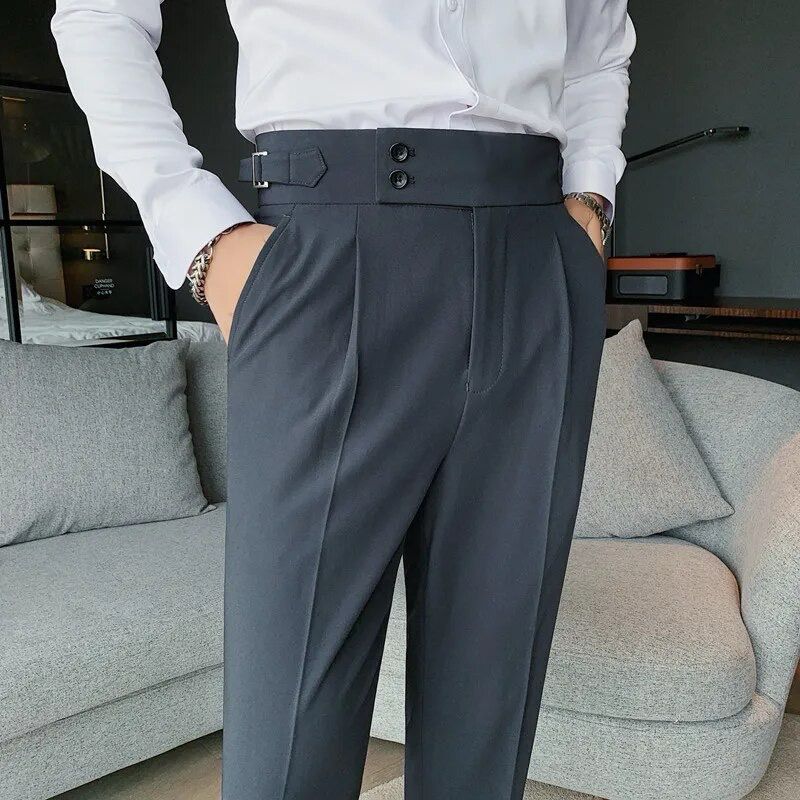 Men's Relaxed Trousers Loose Fit Drawstring Elastic Waist Casual Everyday Smart-Casual Tapered Lounge Versatile
