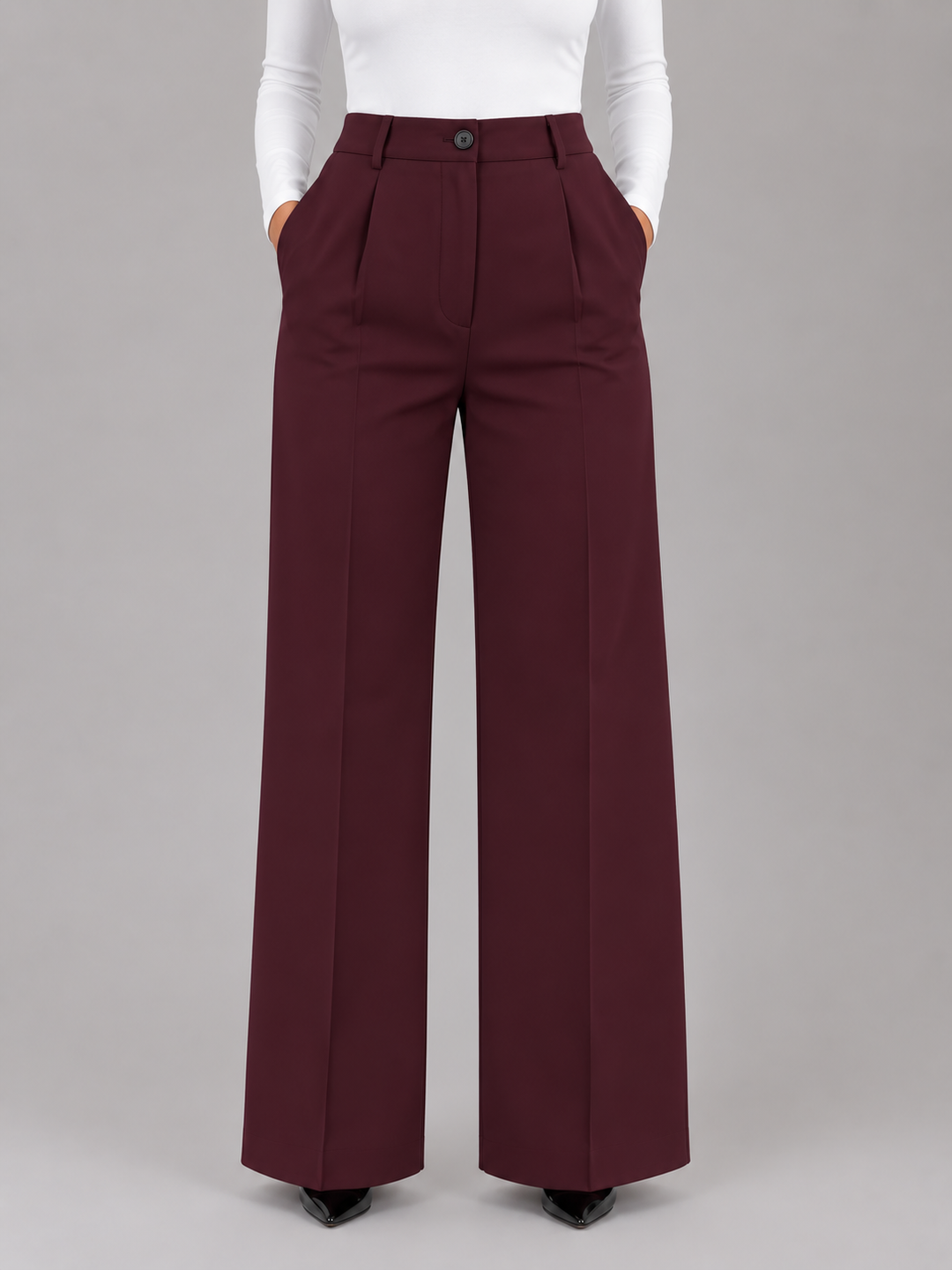 Women's High Waisted Tailored Trousers – Straight Leg Smart Work Pants