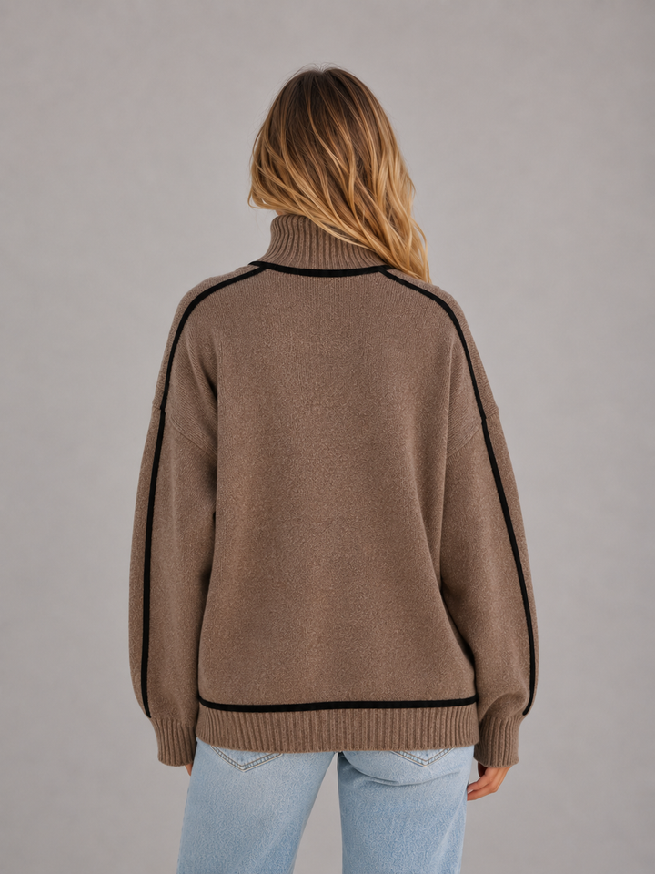 Women's Roll Neck Jumper – Soft Knit Oversized Sweater