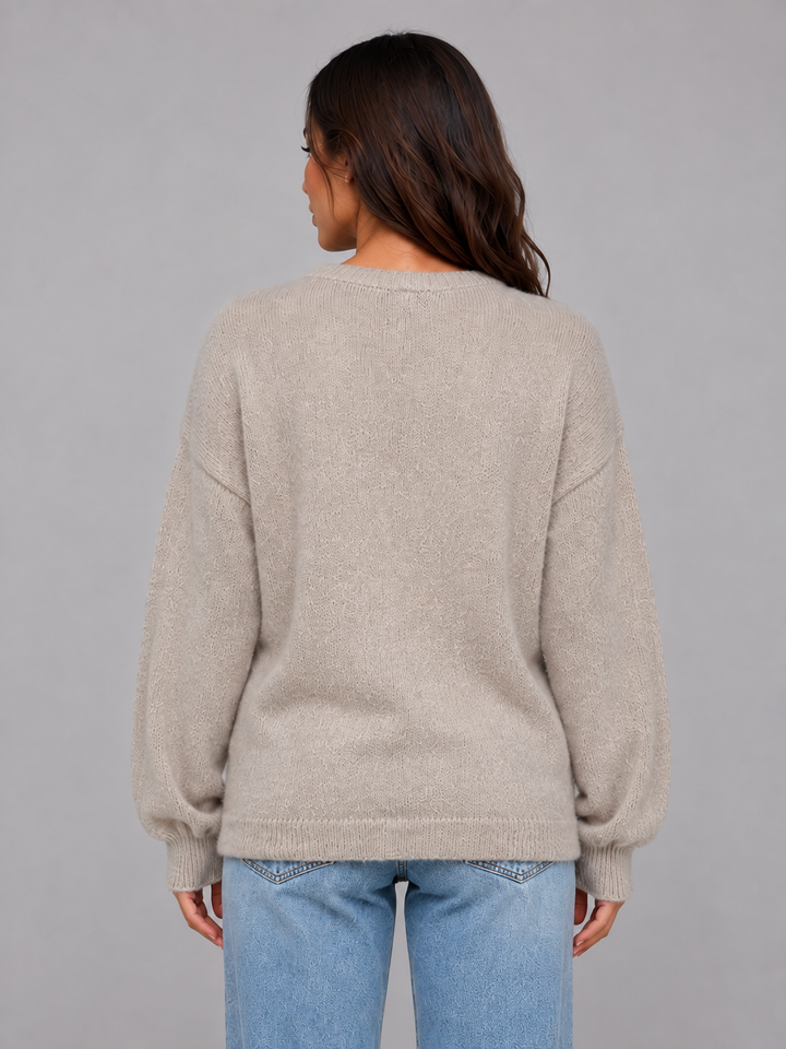 Women's Soft Knit Cardigan – Crew Neck Button Front