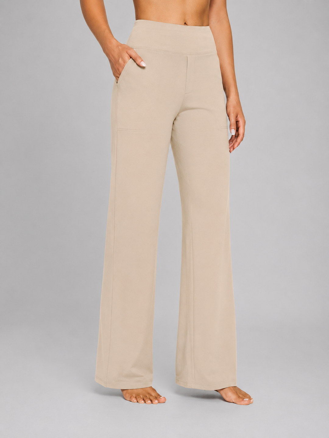 Women’s Stretch Straight-Leg Trousers – High-Waist Comfort Fit