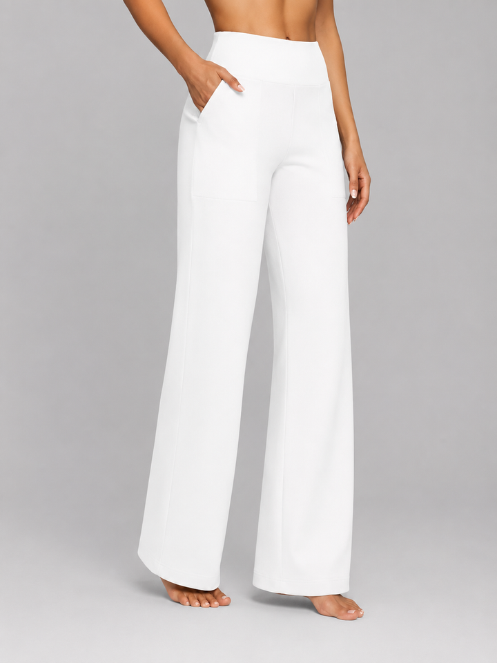 Women’s Stretch Straight-Leg Trousers – High-Waist Comfort Fit