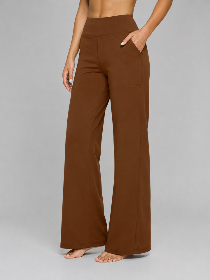 Women’s Stretch Straight-Leg Trousers – High-Waist Comfort Fit