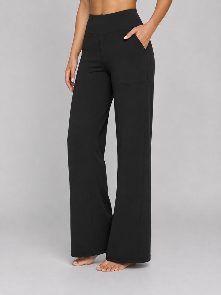 Women’s Stretch Straight-Leg Trousers – High-Waist Comfort Fit