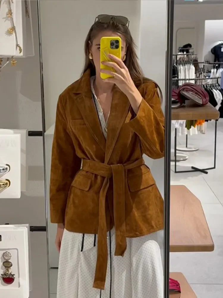 Jenai | Belted Suede Jacket