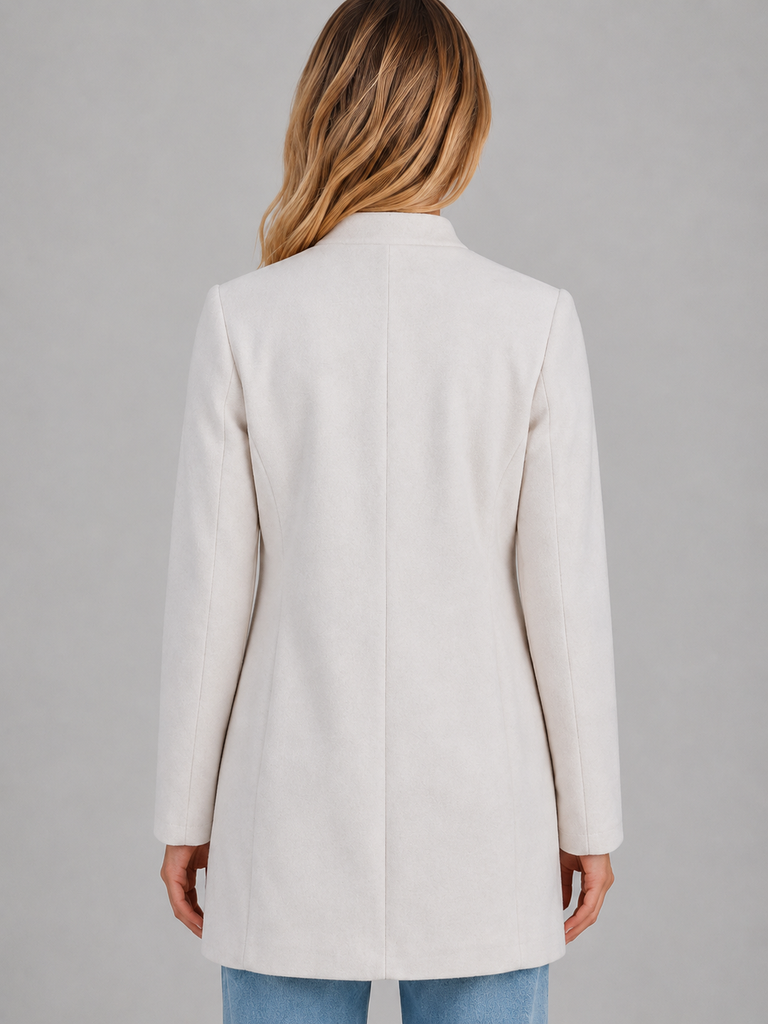 Women’s Tailored Coat – Button Front Longline Jacket