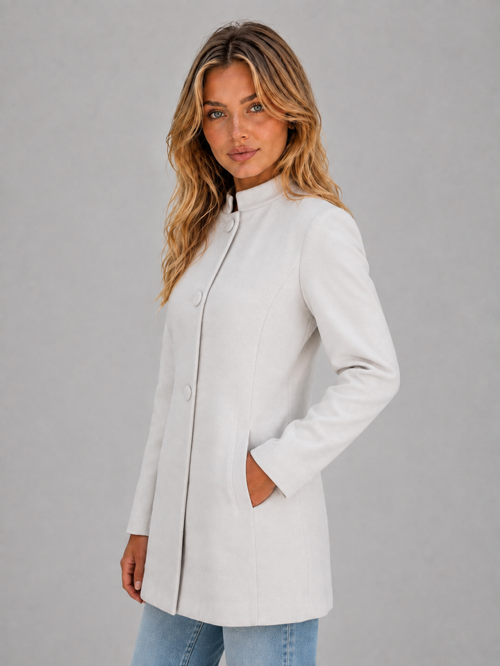 Women’s Tailored Coat – Button Front Longline Jacket