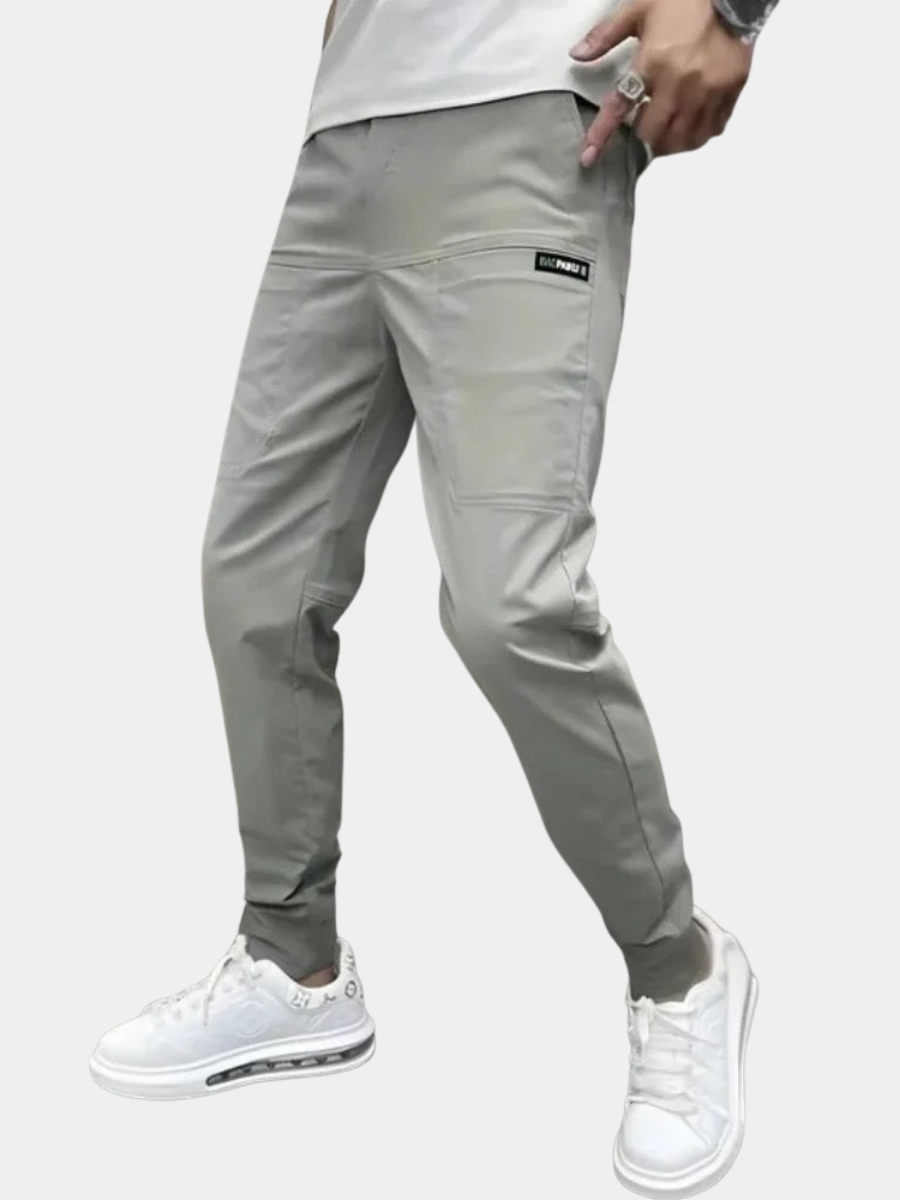 Men's Cargo Joggers Stretch Slim Fit Multi-Pocket Tapered Elastic Cuff Drawstring Casual Streetwear Everyday Gage