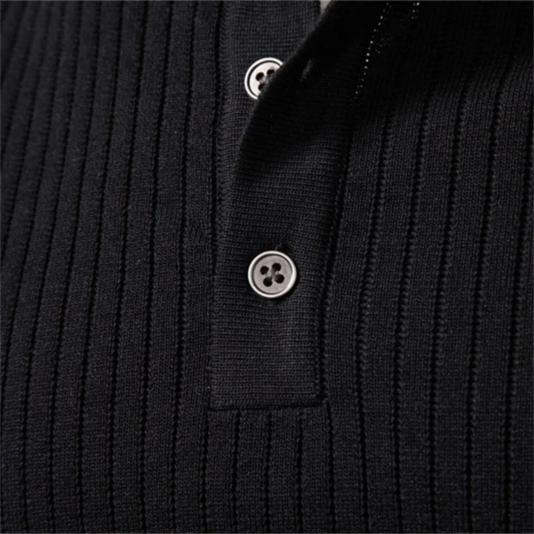 Men's Casual Knit Sweater Round Neck Button Closure Everyday Wear