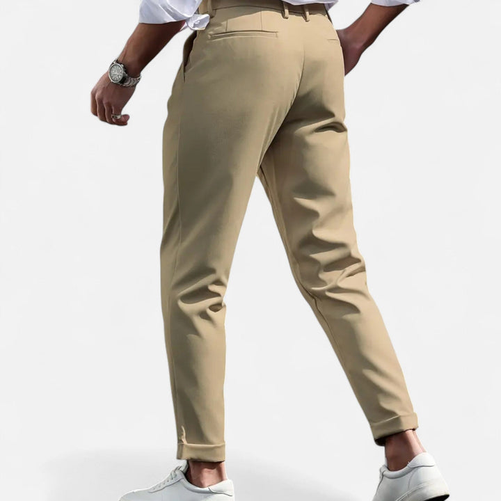 Men's Pleated Trousers Slim Fit Tailored Flat-Front Smart-Casual Office Formal Everyday Tapered Radcliff